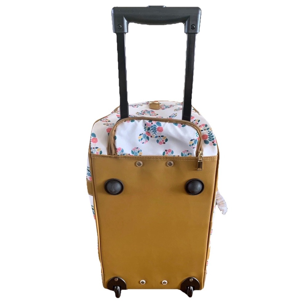 Bioworld Disney Mickey Mouse Rolling Duffle Bag 20" Carry On Travel Floral NWT - Picture 9 of 16